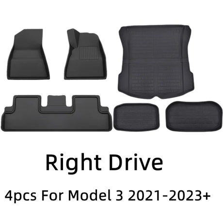 Floor Mats for Tesla Model 3 Y 2023 Left Right Drive All Weather Anti-Slip Waterproof Floor Liner Trunk Mat Interior Accessories