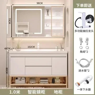 Washbasin Mirror Drawer Wall White Bathroom Cabinets Vanity Luxury Bathroom Cabinets Make Up Organizer Gabinete Room Furniture