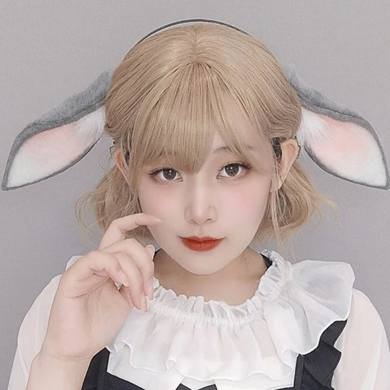 L93F Rabbit-Ears Headband Sweet Girls Halloween Cosplay Prop Lop-eared Rabbit Fursuit