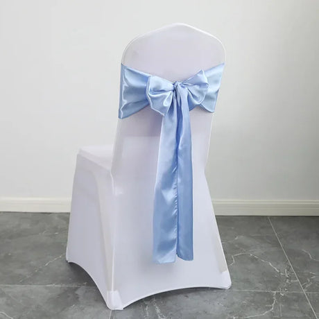 40PCS 17x275cm Rose Gold Satin Chair Sashes Bows Chair Cover Ribbons for Wedding Banquet Party Baby Shower Event Decorations