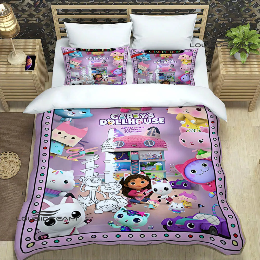 Gabby's Dollhouse Bedding Sets exquisite bed supplies set duvet cover bed comforter set bedding set luxury birthday gift