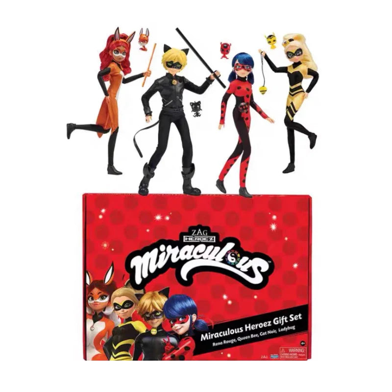 Miraculous 28cm Anime Figure Ladybug Marinette Rena Rouge Cat Noir Action Figure Fashion Doll Model Girl Gift