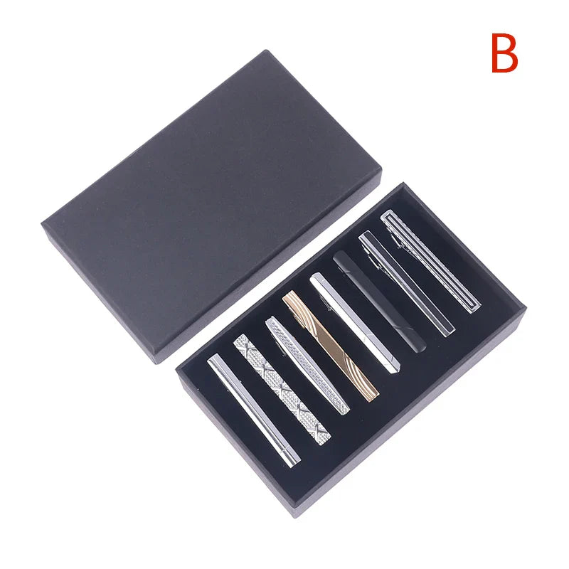 8Pc Exquisite Metal Tie Clip Set With Gift Box Wedding Guest Gift Man Tie Clip Men Gift Luxury Business Jewelry For Husband