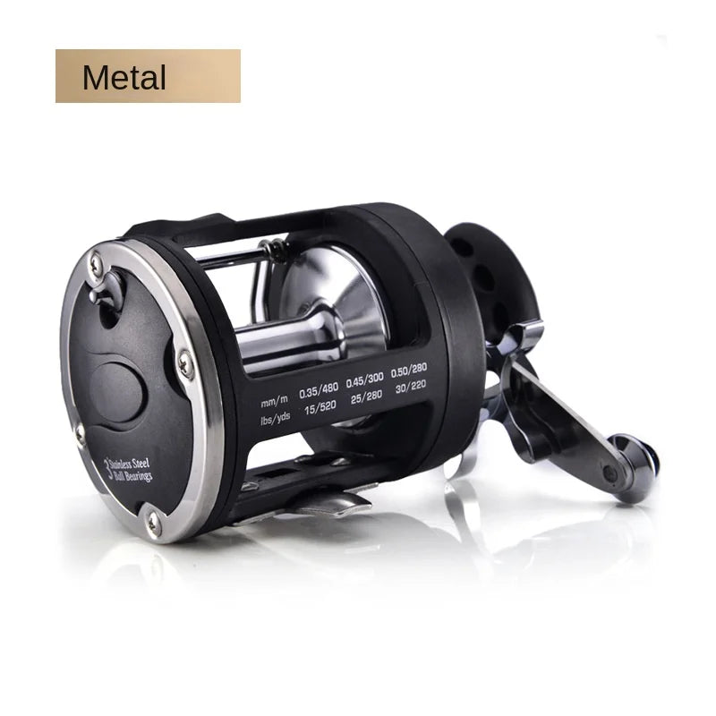 Lizard All Metal Head Fishing Reel Sea Fishing Reel Visible Anchor Fish Boat Fishing Reel Drum Reel with Drain Line Reel