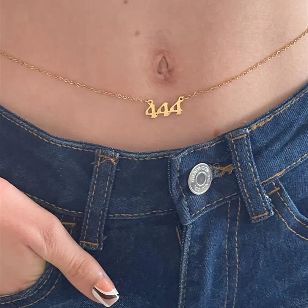 Custom Sexy Body Chain Personalized Name Belly Chain Stainless Steel Waist Chain For Women Summer Beach Jewelry Gold Plated