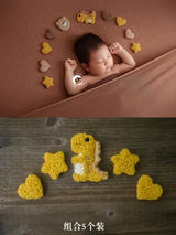 1 Set Newborn Photography Props Handmade Wool Felt Stars Moon Balloon Infant Baby Photo Studio Shooting Photography Accessories