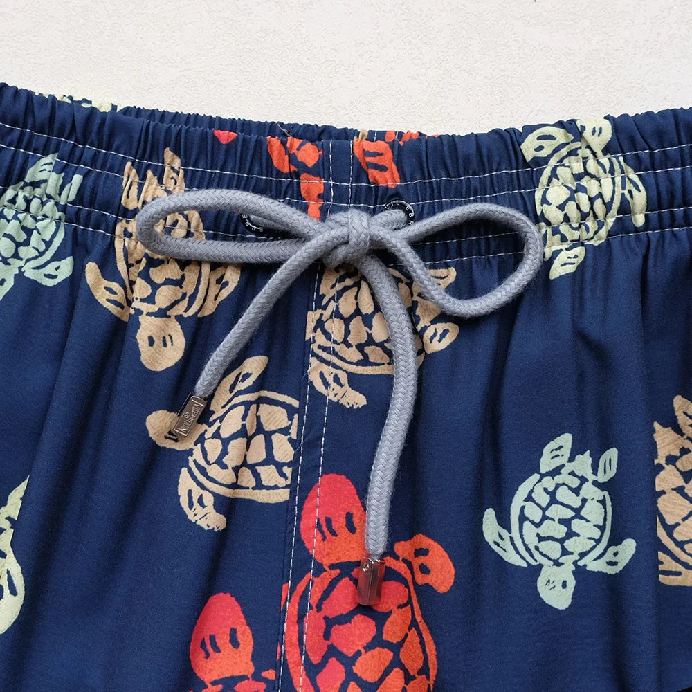 High Quality Brand Vilebre Beach Board Shorts Men Turtles Swimwear Hawaiian Shorts Men Briefs Beach Shorts Sports Surf Board