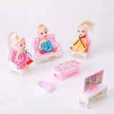 33 Items/lot Cute Pink Miniature Dollhouse Furniture Accessories Kids Toys Bathroom Bedroom Kitchen Cooking Things For Barbie