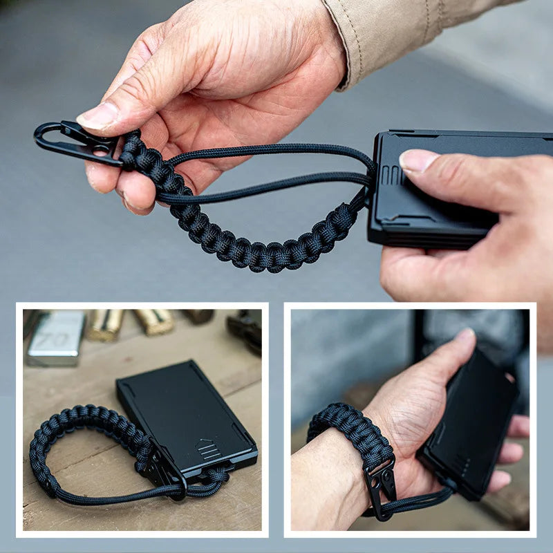 Camping Tactical Anti-lost 9 Core Paracord Waist Hanging Rope Keychain Outdoor Emergency Survival Tool Buckle Hook