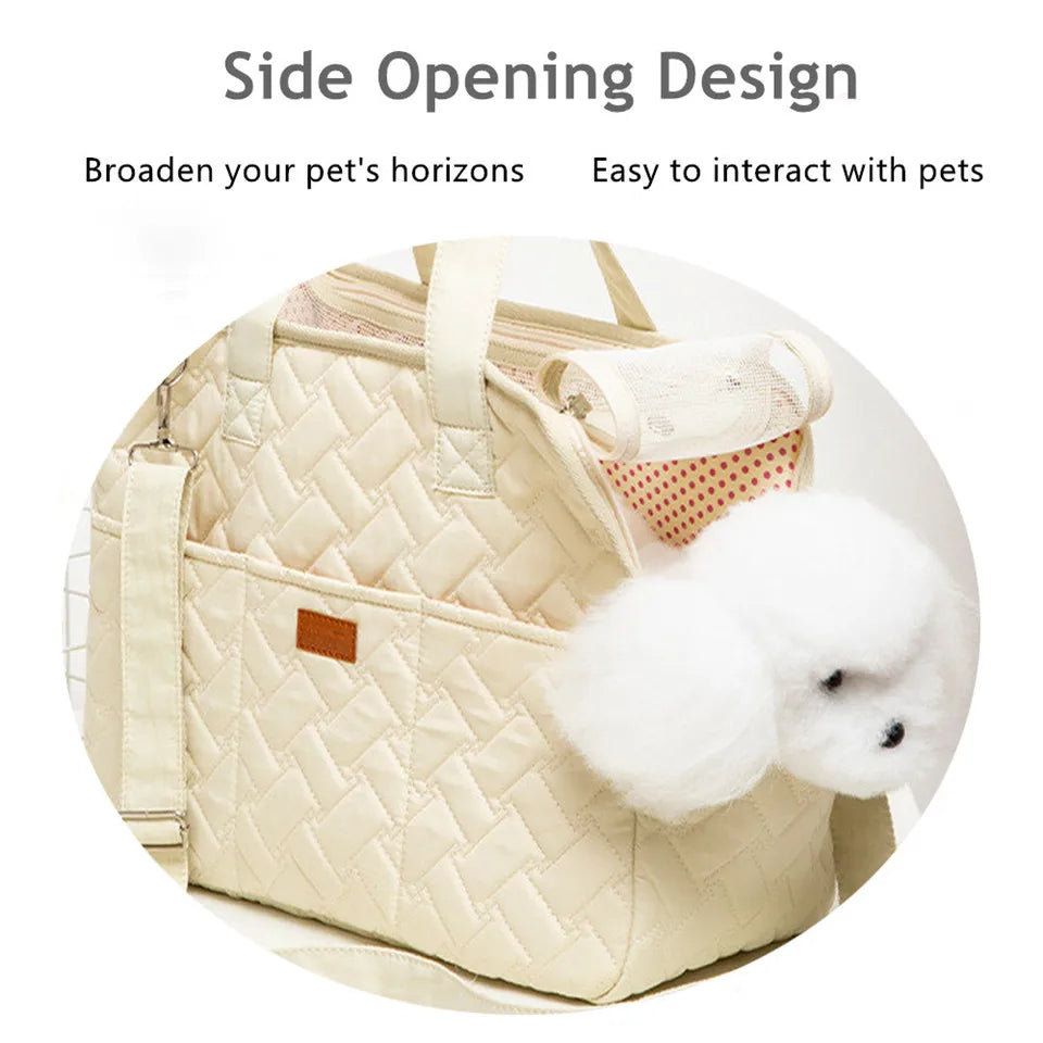 Hanpanda Four Season Large Space Breathable Side Opening Carrier For Dogs Portable Cat Canvas Shoulder Bag Pet Travel Supplies