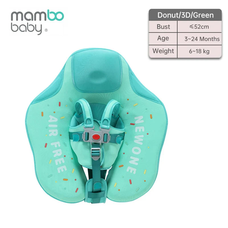 Mambobaby Float Non Inflatable Upgrade Soft Baby Swimming Float Infants Swimming Training UPF 50+ UV Sun Protection Canopy