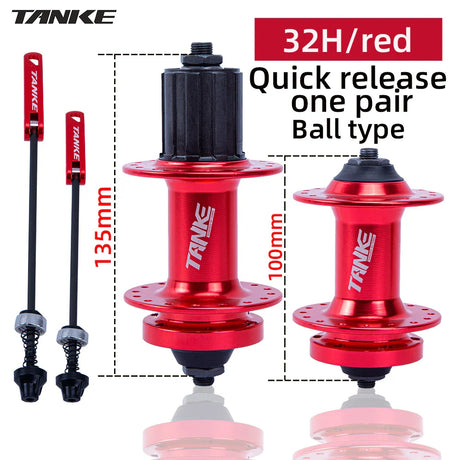 TANKE 32 Holes MTB Bike Hub 5 Colors Steel Beads Ball Quick Release 135mm Disc Brake Bicycle Hub Cube For HG 8 9 10 11 12 Speed