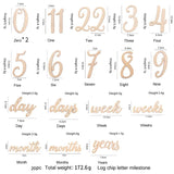 20pcs/Lot Baby Milestone Cards Wooden Photography Milestones Memorial Monthly Newborn Commemorativenir Newborn Photo Accessories