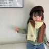 Winter Knitted Scarf For Children Warm Long Scarves Cute Plaid Striped Bear Boys Girls Neck Scarf Shawl Korean Style