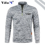 Custom Your Logo Men's Sweatshirts Half Zipper Pullover Male Long Sleeve Flleece Sweater Standcollar Snowflakes Hoodies Men New