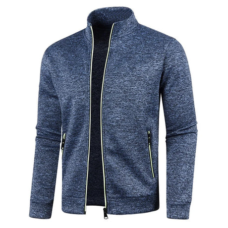 New Men's Thicken Jacket Casual Zipper Stand Collar Thermal Outerwear Slim Fit Cardigan Sweatshirts Coats