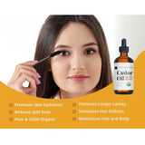 Castor Oil Prevents Hair Loss Stimulate Eyelashes Eyebrows Hair Growth Moisturize Skin Care Hair Growth Products Beauty Health