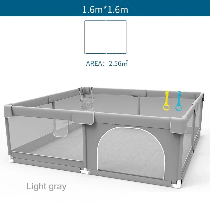 IMBABY Baby Playpens Light Gray Corralito for Baby Playground with Pull Ring Child Safety Barrier Fence Ball Box Game Playpen