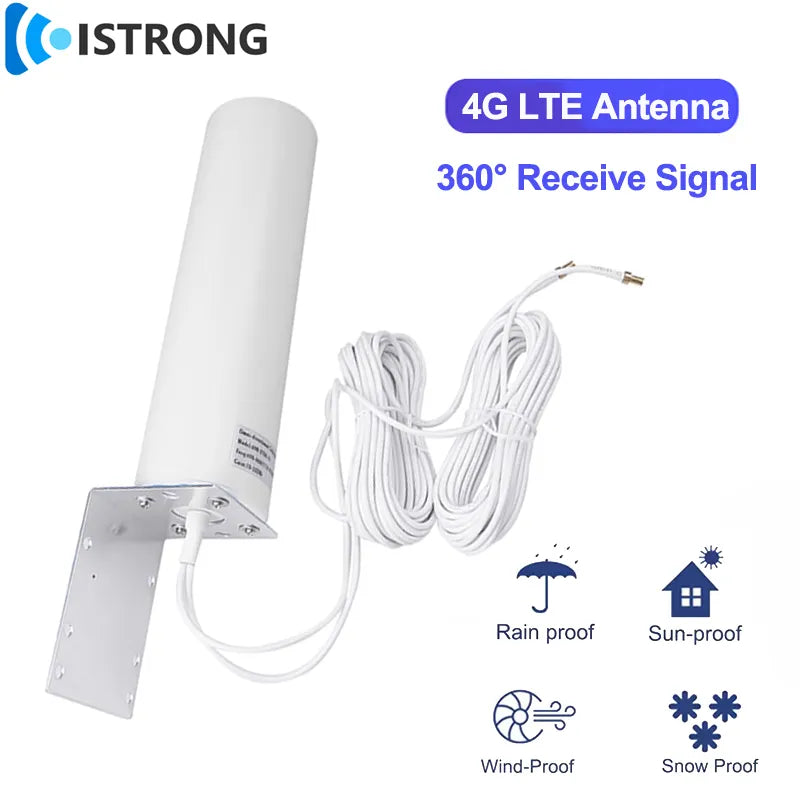 3G 4G LTE Omni Directional Outdoor Antenna Long Range 360° All-Band Reception for Mobile Phone Signal Booster Repeater Accessory