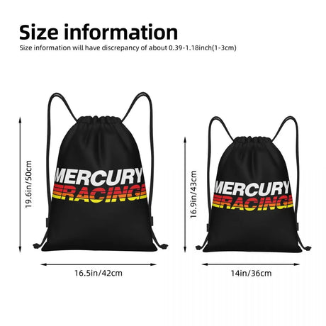 Mercury Racing Logo Bag Drawstring Backpack Sports Gym Sackpack String Bags for Hiking