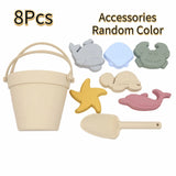 8Pcs Summer Beach Toys for Kids Soft Silicone Sandbox Set Beach Game Toy for Send Children Beach Play Sand Water Play Tools Swim