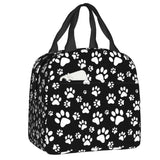 Cute Animal Pet Dog Paw Pattern Lunch Bag Thermal Cooler Insulated Lunch Box for Student School Work Picnic Food Tote Bags