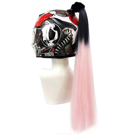 New 24" Punk Style Motorcycle Helmet Braids Bike Gradient Ramp Twist Sucker Removable Braid Pigtail Ponytail Motocross Racing