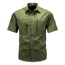 Men's Tactical Short-sleeved Shirt Summer New Outdoor Multi-pocket Quick-drying Military Cargo Shirt Hiking Fishing Work T-shirt