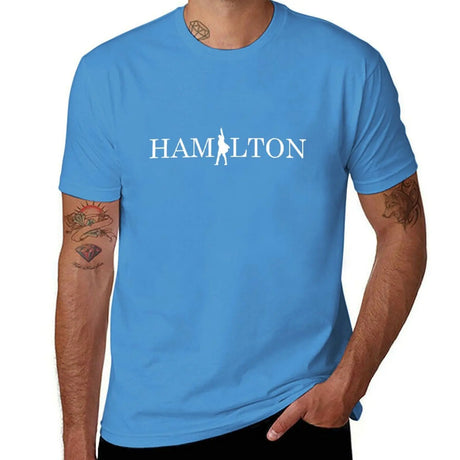 Hamilton text logo masks and tee-shirts T-Shirt Short sleeve tee plus size tops customs oversized plain black t shirts men