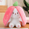 Funny Joy Kawaii Fruit Bunny Plush Toy Cute Carrot Strawberry Turn Into Rabbit Plush Toy Kids Birthday Christmas Gift