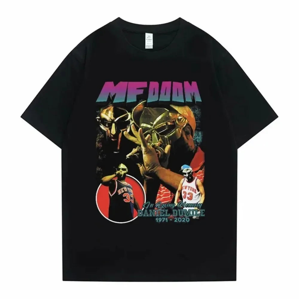 Singer Mf Doom Madlib Madvillain Double Sided Graphic Tshirt Tops Male Loose Hip Hop T Shirt Men Women Fleece Cotton T-shirts