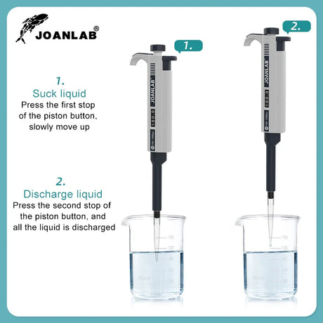 JOANLAB Micropipette Laboratory Automatic Pipette Digital Adjustable Plastic Pipette Chemistry Lab Equipment With Pipette Tips