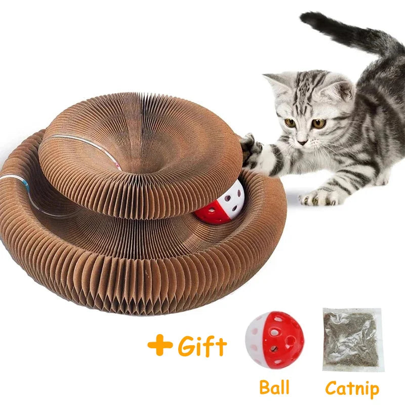 Cat Toy Magic Organ Cat Scratch Board With Bell Interactive Kitten Toy For Cats Grinding Claw Climbing Frame Cat Accessories