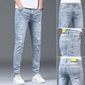 New Harajuku Fashion Spring Autumn Luxury Brand Korean Style Casual Clothes Blue Denim Stylish Designer Slim Men's Jeans Pants