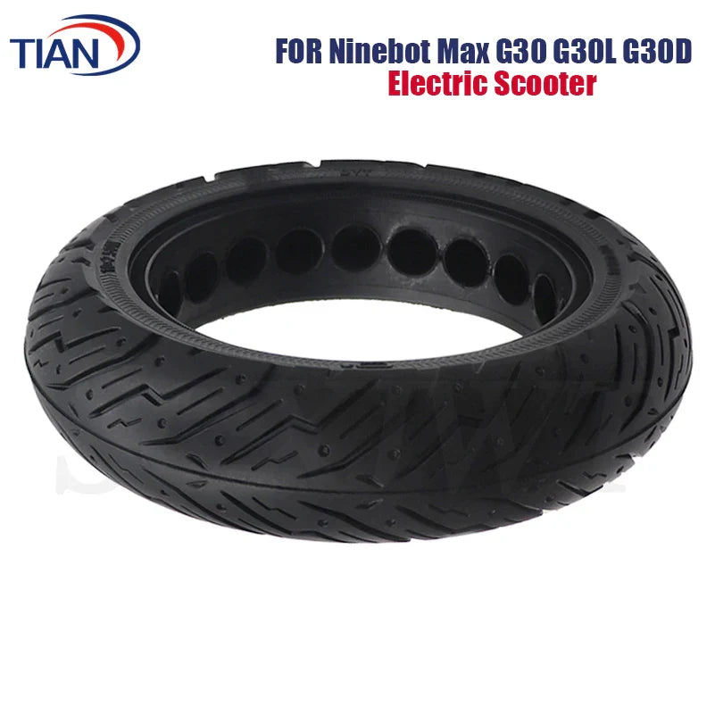 10X2.5 Solid Tire for Ninebot Max G30 G30L G30D Electric Scooter Explosion-Proof Hollow Honeycomb Tyre 60/75-6.5 Tubeless Tires