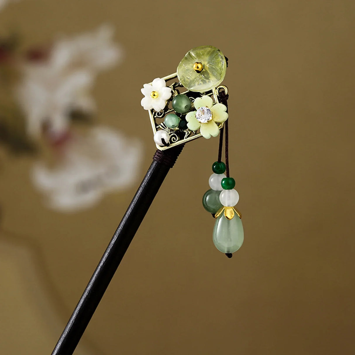 Chinese Hanfu Hair Stick Forks For Women Flower Tassel Hairpin Chopsticks Fairy Pearl Crystal Headpiece Girls Party Hair Jewelry