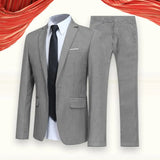 1 Set Trendy Men Blazer Pants British Style Men Suit Set Turndown Collar One Button Lapel Suit Set  Streetwear