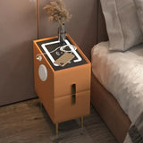 Smart Bedside Table Modern Style Bedroom Simple Wood Bedside Table With Wireless Charger Center Rustic Nachttisch Furniture