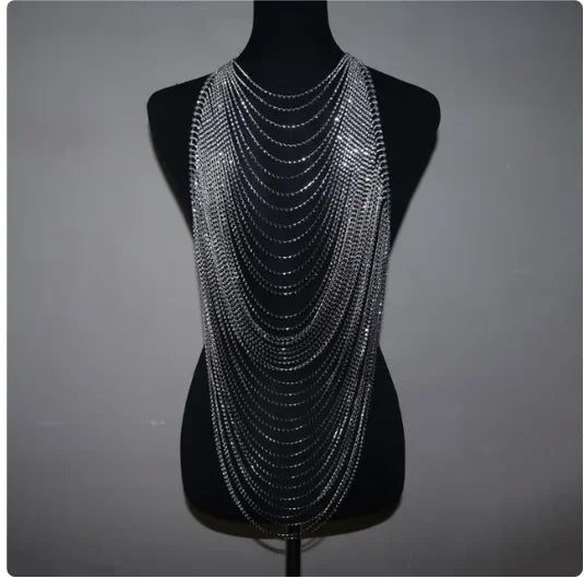 woman Sexy Body Jewelry Crystal Bikini Chest Chain Makeup Dance Lumbar Chain Dress Skirt Chain портупея Bra waist chain