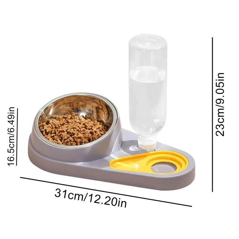 Tilted Cat Food Bowl Set Automatic Pet Water Dispenser and Food Bowl Pet Supplies for Cats Dogs Feeding & Watering Accessories