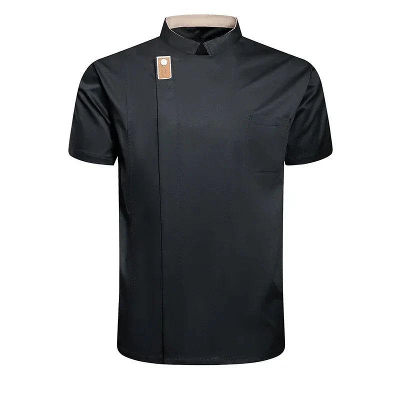 Newest Solid Mens Chef Jacket Short Long Sleeve Chef Coat Restaurant Bakery Catering Work Wear Coat Women Kitchen Cook Clothing