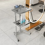 Hairdressing stainless steel cart Japanese two-layer folding beauty cart hair salon tool cart beauty cart