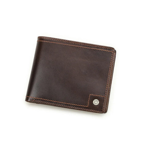 CONTACT'S Genuine Leather Men Short Wallets RFID Card Holders Zipper Coin Purses Money Clips Male Purses Mini Wallets for Men