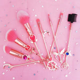 makeup brushes sailor moon Anime Cardcaptor Sakura Makeup Brushes Set Tools Kit Powder Loose Eye Shadow Blush Synthetic