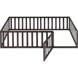 Children's bed with fence and door, noise free bed for children, spring free, easy to assemble, suitable for children's bed