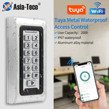 Smart Home Aluminum IP68 Waterproof Standalone RFID Access Control Keypad with Wifi Tuya APP metal Key Access controler 2000User