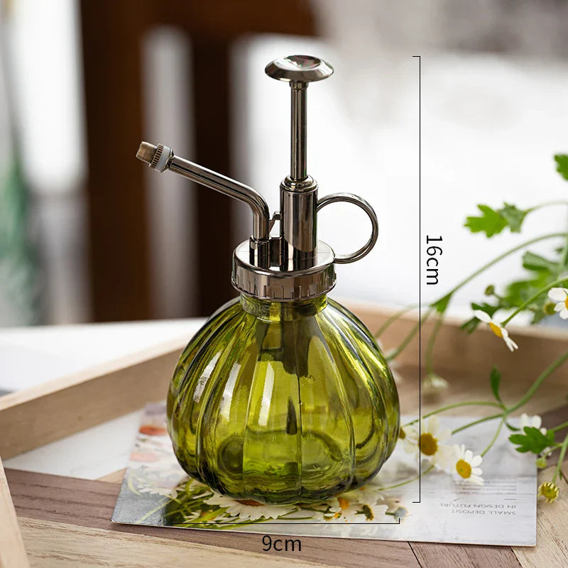 Glass Embossed Air Pressure Gardening Small Watering Can Disinfection Watering Bottle Household Glass Spray Bottle