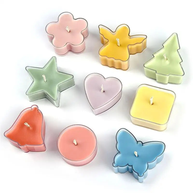 5Pcs Heart Empty Candle Cup Tea Light Cups  Candle Wax Tins Butterfly Shape Candle Holder Molds DIY Making Candle Container