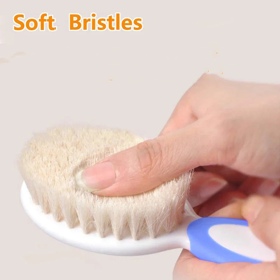 Baby Hair Brush Set for Newborn Toddlers Soft Bristles Cradle Cap Brush Gift Baby Care Accessories Infant Bathing Soft Comb