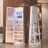 Full-length Mirror 360° Rotating Floor Makeup Mirror Cabinet Bedroom Jewelry Cabinet with Mirror Fitting Room Dressing Mirrors